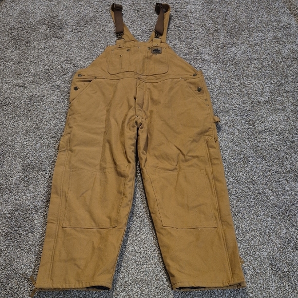 Men's Brown Insulated Bib Overalls - Picture 1 of 11
